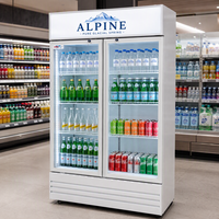 Réfrigérateur commercial à boissons à une porte, température unique, vitrine réfrigérée à refroidissement direct, en acier inoxydable, température numérique