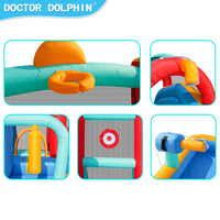 Doctor Dolphin Factory Supply - Château gonflable multifonctionnel de qualité supérieure pour enfants, idéal pour les fêtes en extérieur, facile à monter, capacité 180 kg