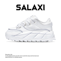 Baskets montantes en cuir premium à plateforme avec semelle surélevée tendance – Chaussures mode automne-été pour hommes et femmes