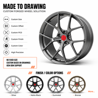 Jantes en alliage forgé sur mesure 1 pièce Hyper Silver Deep Concave 5 branches profondes 19 20 21 22 pouces 5x112 5x114.3 5x120 pour BMW M3
