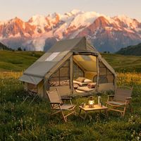 Tente de camping gonflable portable et imperméable pour l'extérieur, ouverture automatique rapide, 6,3 m², en Oxford, pour événements, mariages, fêtes