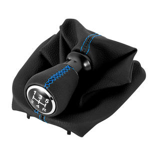 Poignée de levier de vitesse en cuir avec surpiqûres bleues pour modèles 206 et 307, design ergonomique - Product Image 2