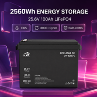 Batterie LiFePO4 LFP CFE-2560 SE 25,6V 100Ah avec BMS IP65, 3000 cycles, pour onduleurs Renogy et systèmes solaires hors réseau