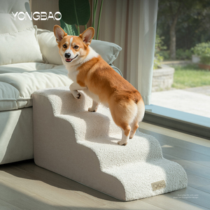 Luxury Modern Curved <strong>Dog</strong> <strong>Bed</strong> With Washable Cover High Density Foam High Couch Non-Slip Stable Indoor <strong>Dog</strong> Ladder - Product Image 1