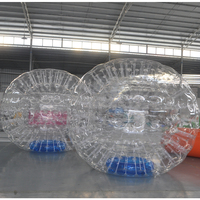 Balle gonflable interactive géante en PVC pour le zorbing, idéale pour les jeux aquatiques et la course sur l'herbe, usage commercial, capacité 100 kg, 4 passagers