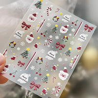 Nouveauté TSZS - Autocollants pour ongles 5D de Noël, durables, motif arbre, flocon de neige, nœud, autocollants adhésifs pour manucure DIY, fêtes