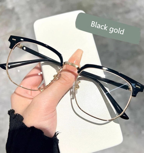 Nhà Máy Bán Hàng Trực Tiếp Bán Buôn Phong Cách Mới Lớn Khung Vuông Ánh Sáng Màu Xanh Bằng Chứng Người Đàn Ông Và Phụ Nữ Của 2024 Nửa Khung Kính Phẳng - Product Image 4