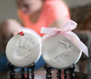 Bé Cuộc Sống Mới quà tặng cho mẹ của Babe dấu tay foodprint lưu niệm trang trí Kit mô hình động vật thân thiện với môi an toàn đất sét - Product Image 2