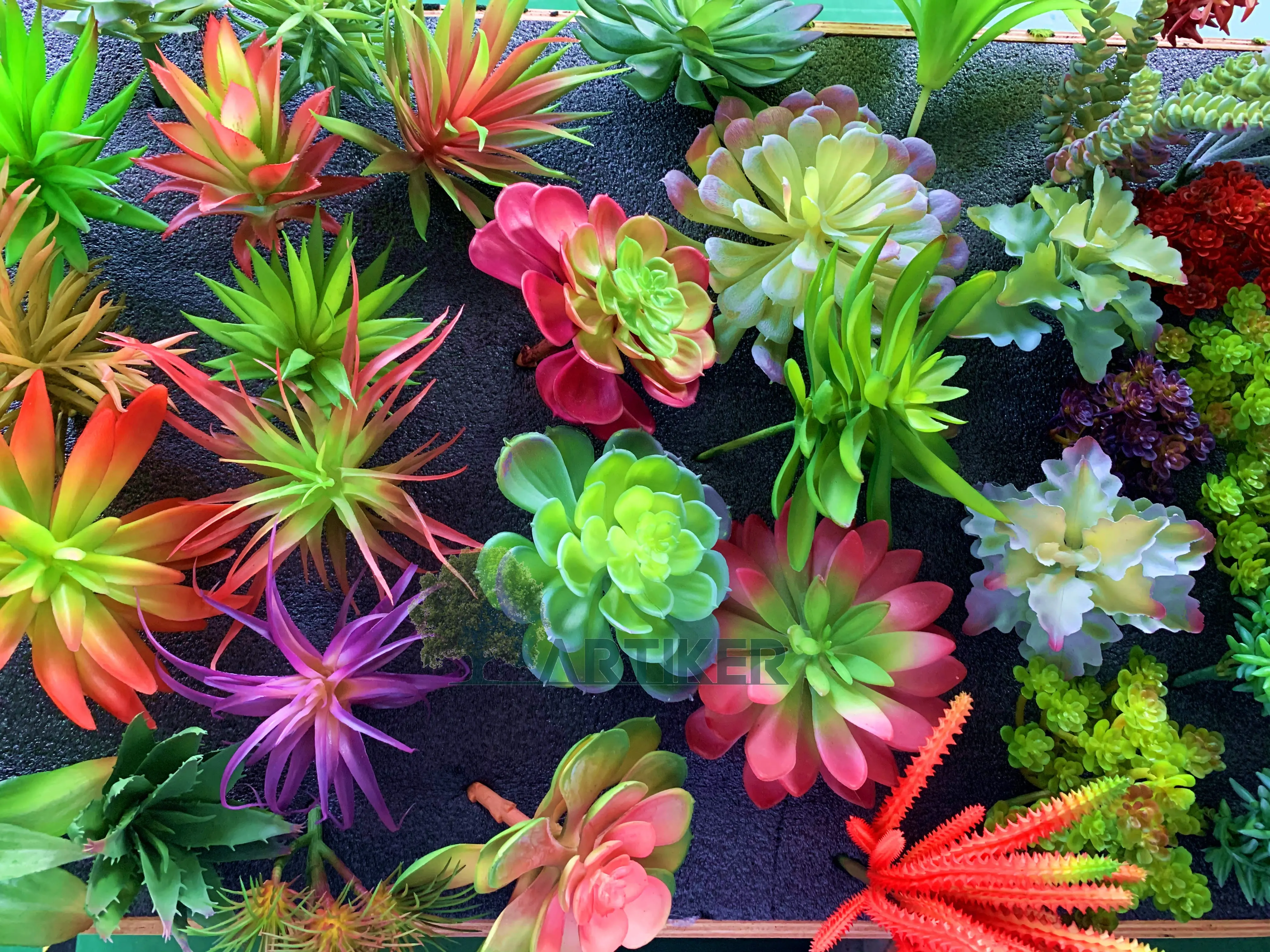 Toptan ev kapalı dekoratif mini plastik yapay etli saksı bitkileri bahçe dekor succulents