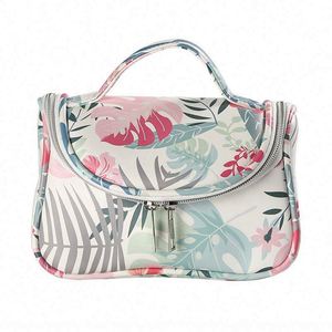 Sac de toilette de voyage imprimé tendance, grande capacité, pochette de maquillage portable avec poignée - Product Image 1