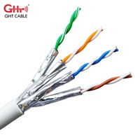 Kabel Ethernet GHT Berkualitas Tinggi CAT6A CAT7 CAT8 Berpelindung Ganda Tembaga Murni 305m 1000FT Harga Rol Kabel Ethernet Cat6a Bluk