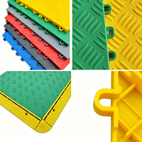Dalles de sol de garage en plastique PP robustes 400x400mm, antidérapantes, imperméables, drainables, modulaires