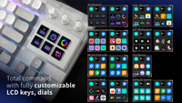 Teclado Transparente Personalizado MiraBox K1 Pro con Teclas Macro LCD Programables y Perillas para Configuración de Juegos y Creadores