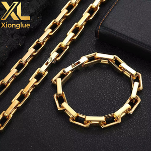 สร้อยคอฮิปฮอป BTC21  วัสดุสแตนเลส 304 ชุบทอง 18K  แบบตัดเพชร  ทรงกล่องใหญ่  ขนาด 24 นิ้ว  แบบติดตั้งด้วยระบบ Tension Setting - Product Image 4