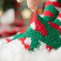 Chaussettes de Noël d'hiver mi-mollet en coton respirant et épais, motif sapin de Noël, Père Noël, renne, en polaire corail