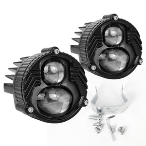 Phares de moto à double lentille 65MM*65MM 28W, phare LED de voiture, petite lentille lumière blanche, grande lentille lumière jaune - Product Image 3