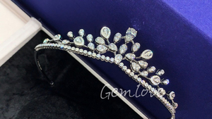 Moda CVD laboratorio cultivar diamante princesa joyería corona diamante accesorios versión femenina de la novia boda Tiara - Product Image 5