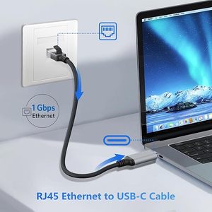 <span class=keywords><strong>สาย</strong></span>เคเบิล USB C เป็น RJ45 อีเธอร์เน็ต ความเร็วสูง กิกะบิต สำหรับเชื่อมต่อแล็ปท็อป แท็บเล็ต และเดสก์ท็อปโดยตรง - Product Image 6