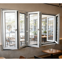 Fenêtres pliantes en aluminium de haute qualité, modernes, pour appartement, fenêtres coulissantes à double battant, verre horizontal, balcon
