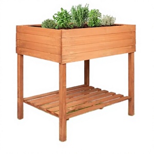 Grand pot de fleurs rustique traditionnel en bois pour plantes d'intérieur, grande jardinière en poterie pour bonsaï, idéal pour les centres commerciaux - Product Image 3