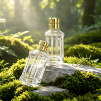 Bouteilles de parfum en verre en gros 50 ml avec capuchon pulvérisateur, cylindres transparents, flacons vides rechargeables pour parfum