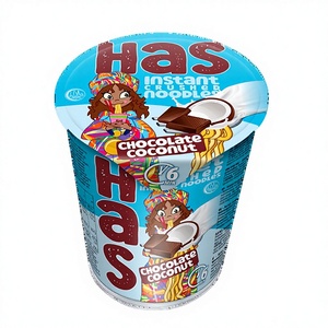 HAS Sweet Crushed Fried Instant Noodles <b>Cup</b> Wheat Flour Chocolate <b>Coconut</b> Flavour 80g 6-Minute Cooking 18% Fat 12 Months Shelf - Product Image 1