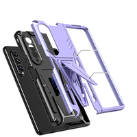 Étui de protection 2 en 1 pour Samsung Z Fold 3 5G Anti-Fall PC Mobile Cover avec protection de l'objectif et support