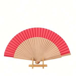 Éventail à main personnalisé en bois de poirier coloré espagnol pour mariage - Product Image 4