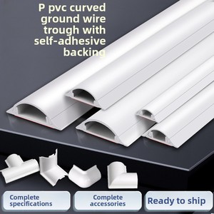 Ducto de Cableado Curvo de <span class=keywords><strong>PVC</strong></span>, Ignífugo, de Montaje Superficial, Cableado Invisible Expuesto, Ducto de Cable para Exteriores, Accesorios Blancos, Codo Hx-06 - Product Image 2