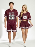 Jersey Sepak Bola Amerika Sublimasi Kustom FQ, Seragam Cheerleading Kosong, Jersey Pertandingan, Jersey Latihan Sepak Bola yang Bernapas