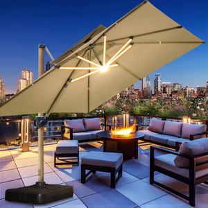Sombrilla <span class=keywords><strong>grande</strong></span> de lujo para patio al aire libre, sombrilla con luz LED solar, sombrillas duraderas de aluminio para terrazas exteriores, sombrilla romana <span class=keywords><strong>grande</strong></span> - Product Image 2