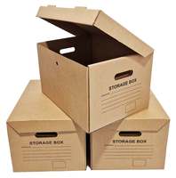 Boîte de rangement auto-élevante en carton ondulé recyclable de haute qualité avec logo personnalisé pour l'archivage de dossiers, taille personnalisable