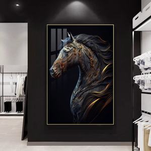 Decoración de Hogar de Lujo, Cuadros Impresos en Lienzo HD, Pintura de Caballo en Porcelana de Cristal, Arte de Pared Personalizado al por Mayor para Sala de Estar, Murales LED - Product Image 6