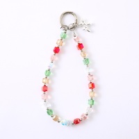 Accessoire de décoration créatif pour téléphone : Pendentif en perles de cristal fait main, style luxe léger, polyvalent, pour coque de téléphone et porte-clés