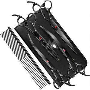 Kit professionnel de ciseaux de barbier 6 pouces en acier inoxydable tranchant pour la coupe et l'éclaircissement des cheveux, avec étui et peigne, outils pour la maison et le salon - Product Image 4