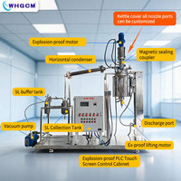 Système de réaction à distillation sous vide en acier inoxydable à double enveloppe haute pression 25L, cuve sous pression, moteur antidéflagrant, PLC tactile