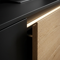 Meuble TV flottant moderne avec éclairage LED, console multimédia en bois de 1800 mm pour téléviseur de 75 pouces, vente en gros OEM
