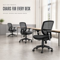 Chaise de bureau ergonomique en maille avec soutien lombaire, chaise de travail pivotante respirante, chaise de bureau réglable en hauteur sur roulettes