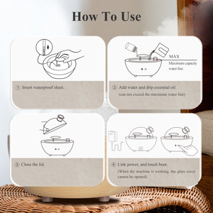 <span class=keywords><strong>Puzhen</strong></span> Aria nhà siêu âm nước di động thả độ ẩm Glass Dome hương liệu gỗ hương thơm khuếch tán cho tinh dầu - Product Image 5