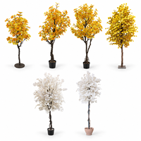 Arbre artificiel de Ginkgo doré, feuilles jaunes, plante artificielle, feuillage d'automne, plante en pot, verdure d'intérieur, vente en gros, fabricant