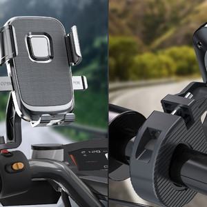 Soporte de Teléfono para Motocicleta con Agarre de Silicona Antivibración y Gancho de Almacenamiento, Soporte Universal para Teléfono de Bicicleta con Rotación de 360 Grados °   Rotación - Product Image 3