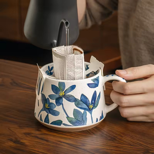 Mug à café en céramique moderne au design floral personnalisé, style dessin animé, pour fêtes, 401-500 ml, compatible lave-vaisselle et micro-ondes, personnalisable en gros - Product Image 4