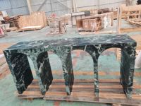 SH STONE pierre naturelle moderne entrée couloir longue arche longue étroite luxe vert Verde Alpi marbre Console Table