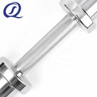 Poignée de barre d'haltères SQ OB-20 en acier chromé argenté, design personnalisé, 20 pouces, capacité 500 lb, 2 passe-fils en laiton