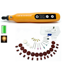 Micro meuleuse rotative à plusieurs vitesses mini meuleuse électrique 208 polisseuse à ongles stylo de gravure de bijoux avec lumière outils électriques de bricolage 50PC