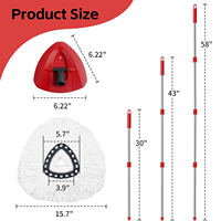 Recharges de serpillière en microfibre CF absorbantes et durables, tête triangulaire, pour manche de 30-58 pouces, pour balais essoreurs en microfibre, ensemble de nettoyage de sols