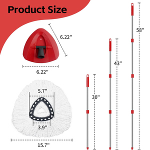 Recharges de serpillière en microfibre CF absorbantes et durables, tête triangulaire, pour manche de 30-58 pouces, pour balais essoreurs en microfibre, ensemble de nettoyage de sols - Product Image 3