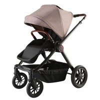 Poussette bébé réversible à grandes roues en caoutchouc, haute vue, pour nouveau-né et tout-petit