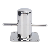 Pièces de yacht : Borne d'amarrage croisée robuste en acier inoxydable 316 moulé avec plaque de support pour voilier et bateau