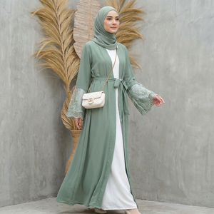 Abaya Personalizada para Mujer, Vestidos de Dubái para Ramadán, Poliéster y Chifón, Ropa Islámica para Rezar, Abaya Musulmana para Mujer - Product Image 2